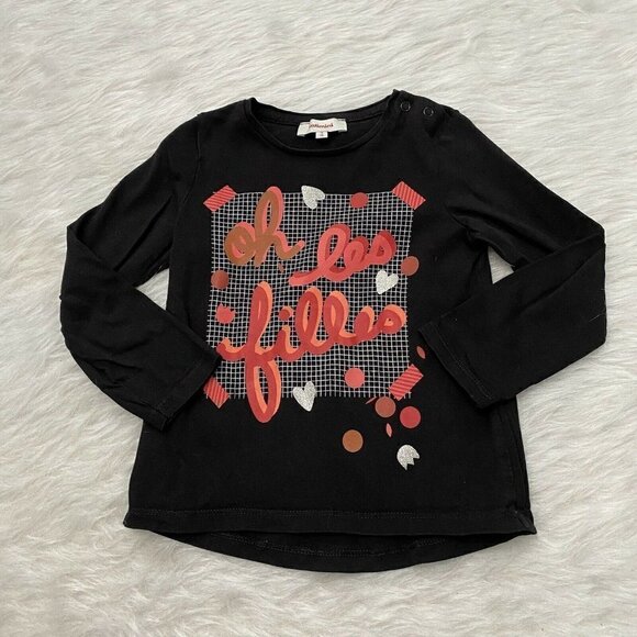 Catimini Girls Tee Shirt Printed Size 3 Oh Les Filles The Girls Graphic … - Picture 3 of 6